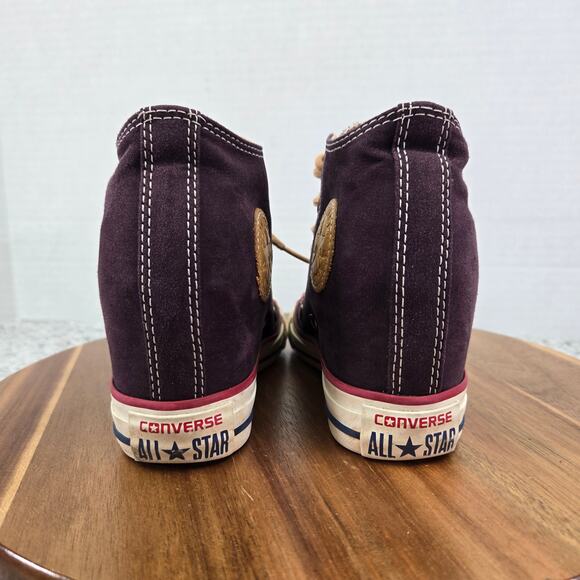 Converse Chuck Taylor All Star Lux Mid Purple Faux Suede Hidden Wedge Sneaker - Picture 3 of 14